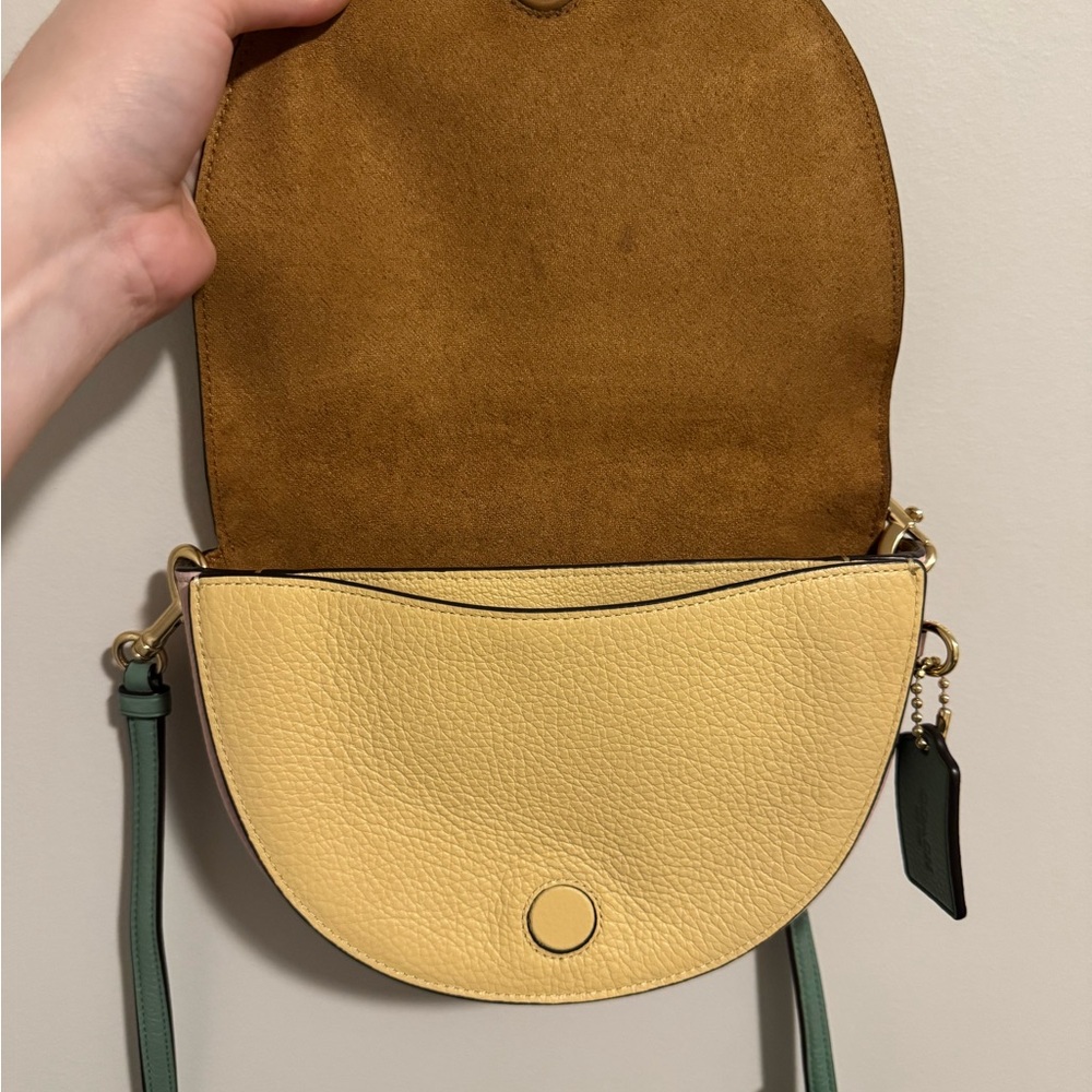 Coach Lemon Yellow and Forest Green Crossbody Bag - Picture 5 of 7